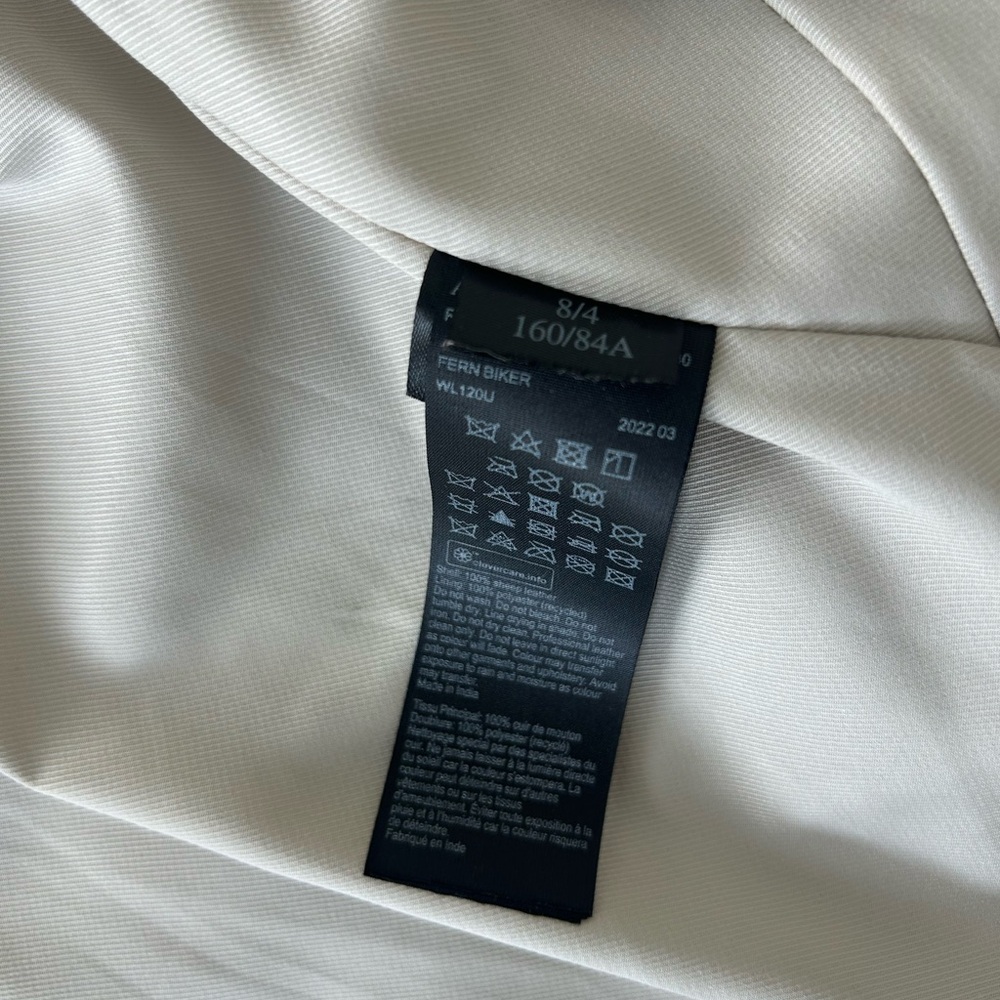 AllSaints White Fern Biker Jacket Size 4 - Picture 9 of 10
